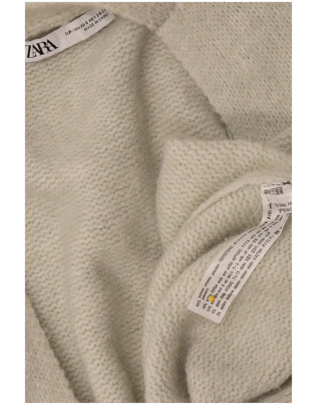 Zara Womens Oversized Longline Open Cardigan Sweater UK 6 XS Grå Polyester