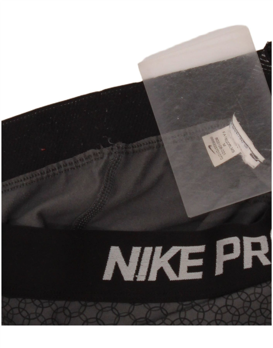 NIKE Womens Graphic Leggings UK 12 Medium Grey Geometric