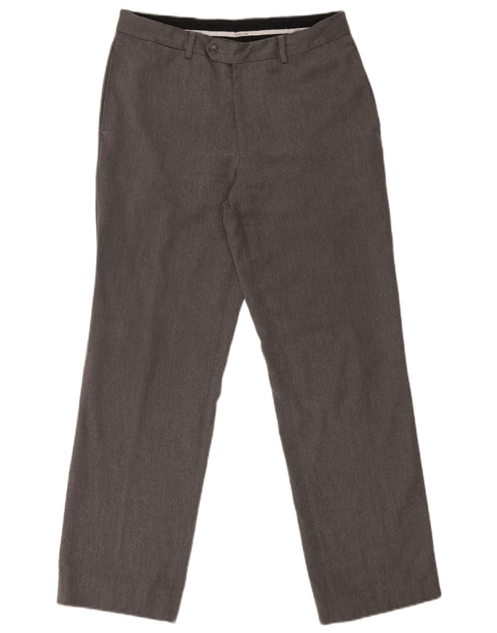 Zara Mens Straight Chino Trousers EU 40 Medium W31 L29 Grey Polyester