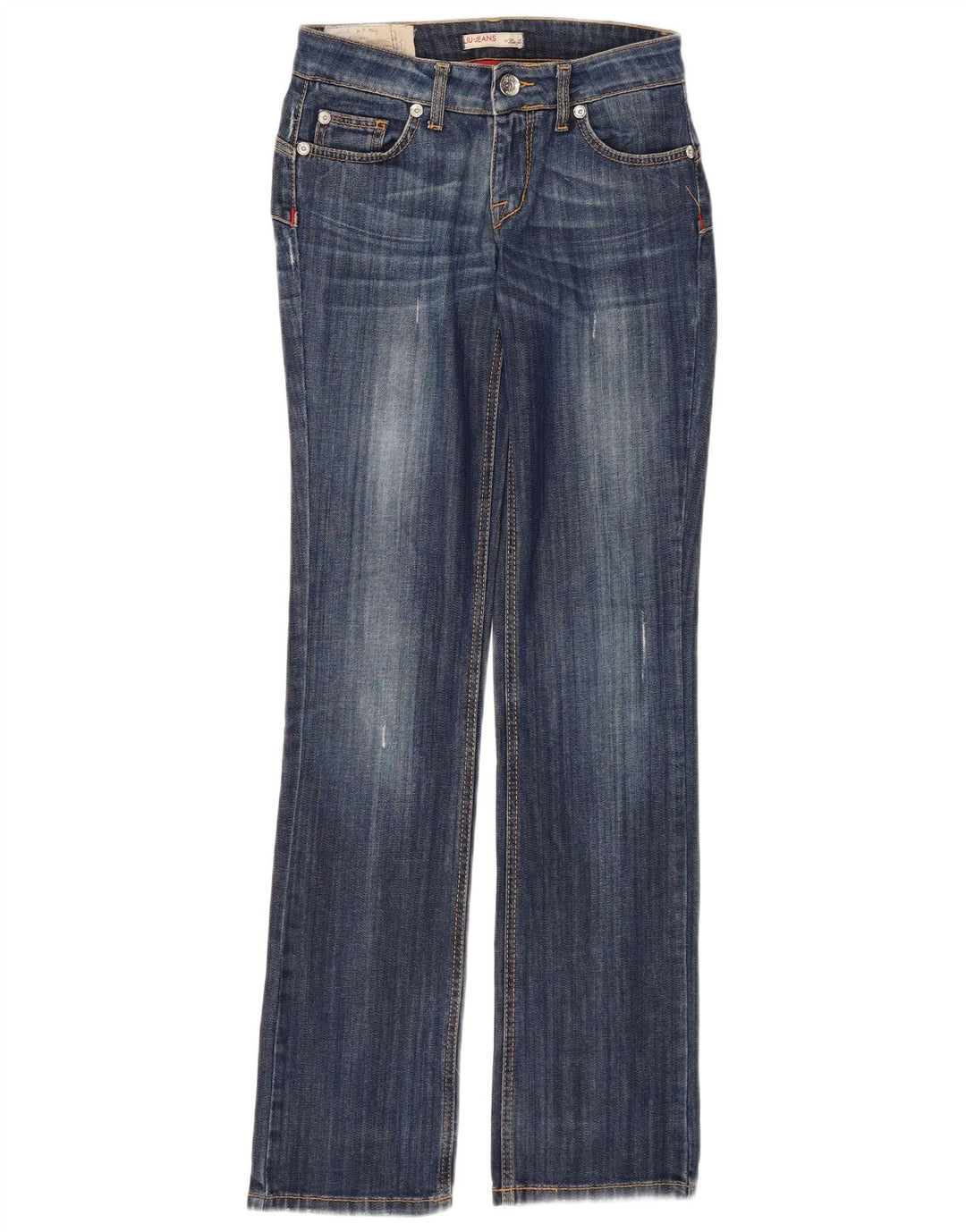 Liu Jo Damen Distressed Bootcut Jeans W28 L34 Blaue Baumwolle
