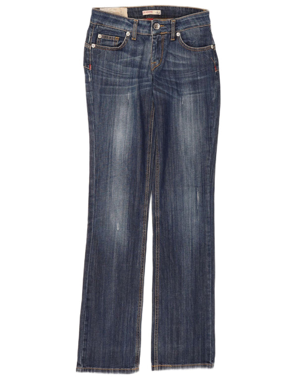 Liu Jo Damen Distressed Bootcut Jeans W28 L34 Blaue Baumwolle