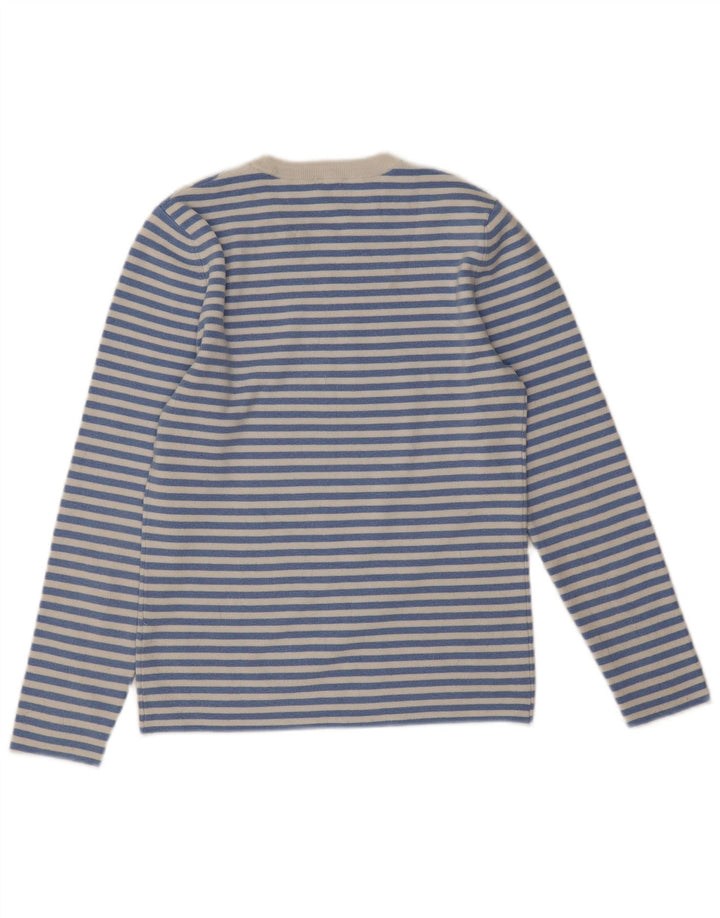 John Lewis Womens Crew Neck Jumper Sweater UK 12 Medium Blue Striped