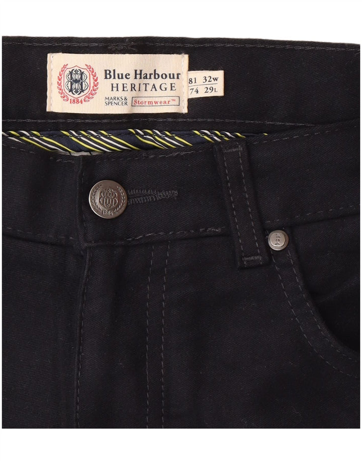 Marks & Spencer Mens Blue Harbour Casual Trousers W32 L29 Navy Blue