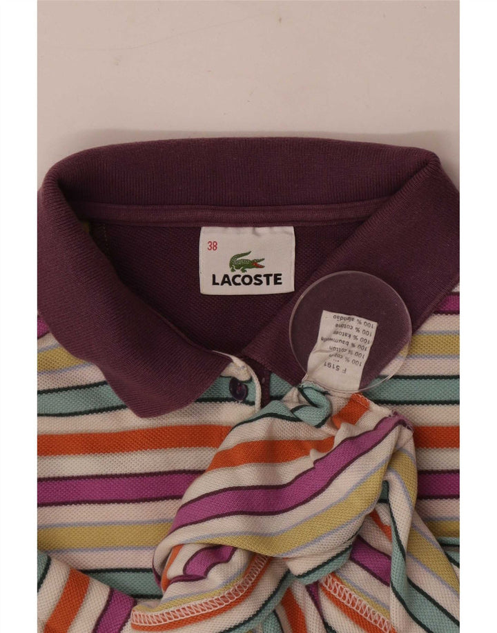 Lacoste Womens Regular Polo Shirt Size 38 Medium Multicoloured Striped