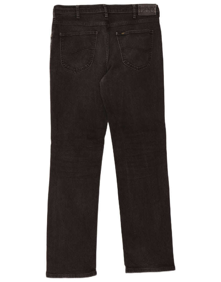 Lee Womens Brooklyn Straight Jeans W36 L34 Black Cotton