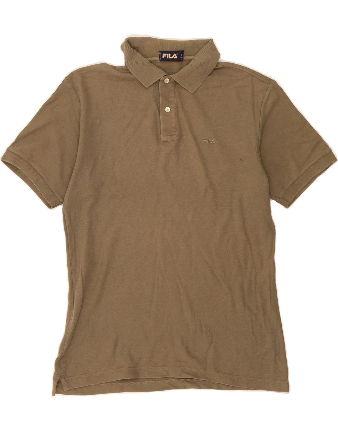 FILA Mens Polo Shirt IT 48 Medium Khaki Cotton Vintage Fila and Second-Hand Fila from Messina Hembry 