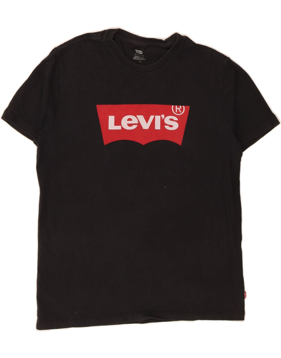 LEVI'S Mens Graphic T-Shirt Top Medium Black Cotton Vintage Levi's and Second-Hand Levi's from Messina Hembry 