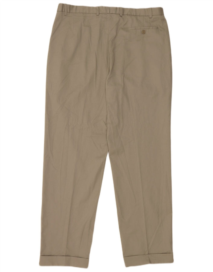 Marks & Spencer Mens Pegged Suit Trousers W38 L33 Beige Polyester