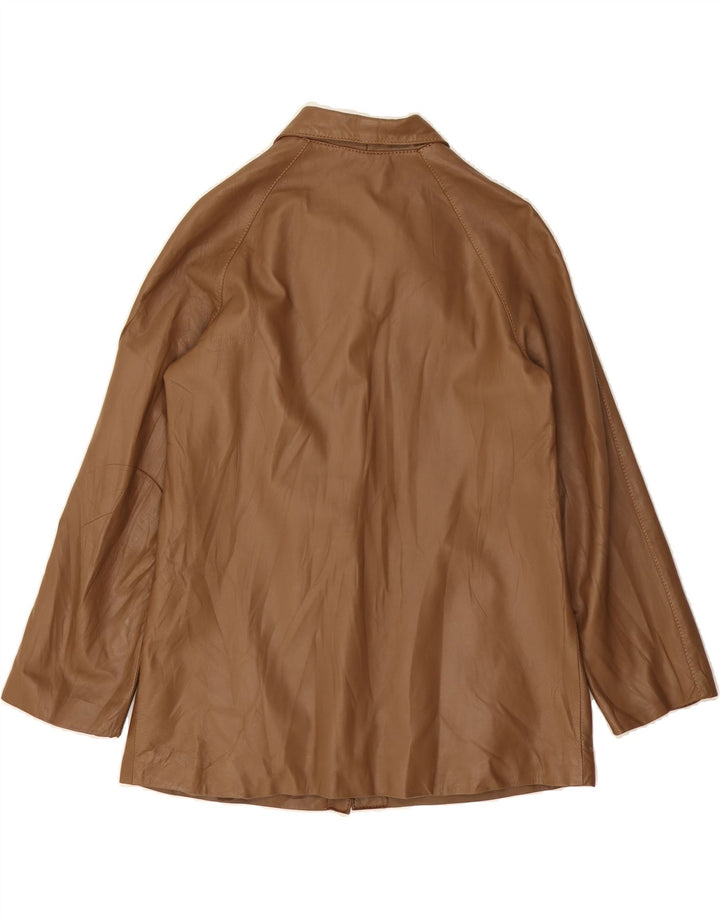 VINTAGE Womens Leather Jacket IT 46 Large Brown Vintage Vintage and Second-Hand Vintage from Messina Hembry 