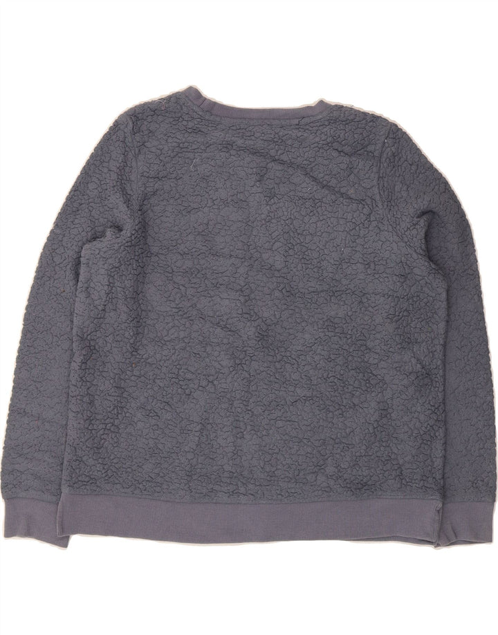 CALVIN KLEIN Womens Graphic Fleece Jumper UK 14 Medium Grey Polyester Vintage Calvin Klein and Second-Hand Calvin Klein from Messina Hembry 
