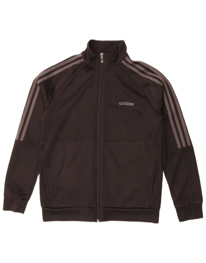 Adidas Jungen Climalite Trainingsanzug Top Jacke 13-14 Jahre Schwarz Polyester