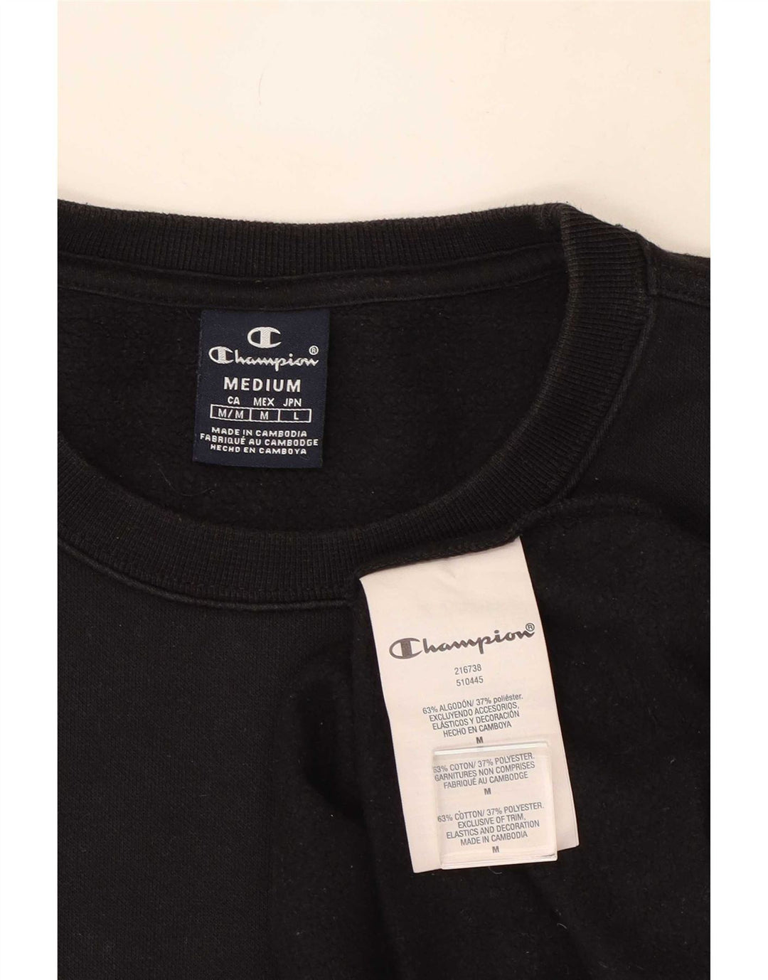 Champion Herre Sweatshirt Jumper Medium Sort Bomuld