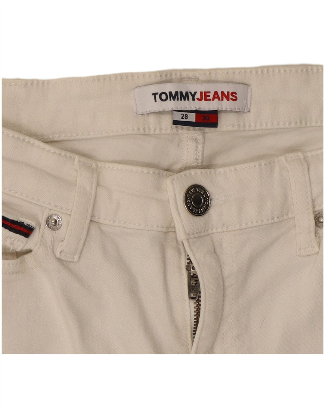 Tommy Hilfiger Womens Cropped Jeans W28 L25 White Cotton
