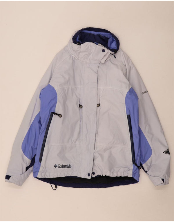 Columbia Womens Titanium Oversized Ski Jacket UK 16 Large Grey Colourblock