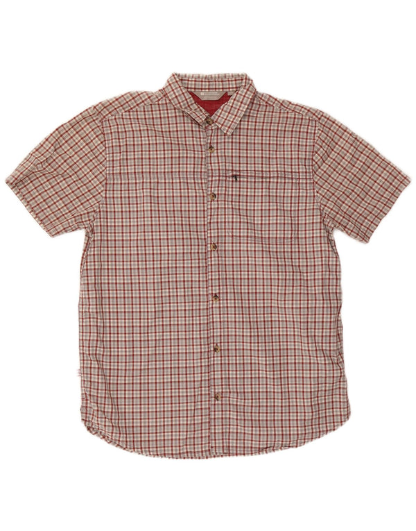 Mountain Warehouse Mens Short Sleeve Shirt Large Red Check Cotton