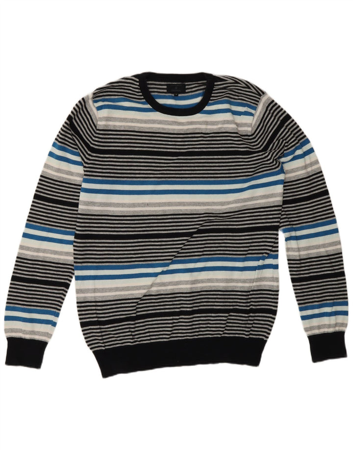 Jack & Jones Mens Crew Neck Jumper Sweater Medium Multicoloured Striped