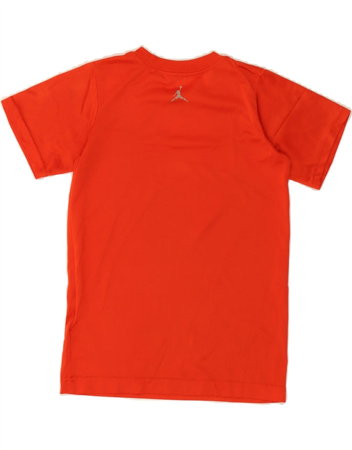 JORDAN Boys Dri Fit T-Shirt Top 8-9 Years Small Orange Polyester Vintage Jordan and Second-Hand Jordan from Messina Hembry 