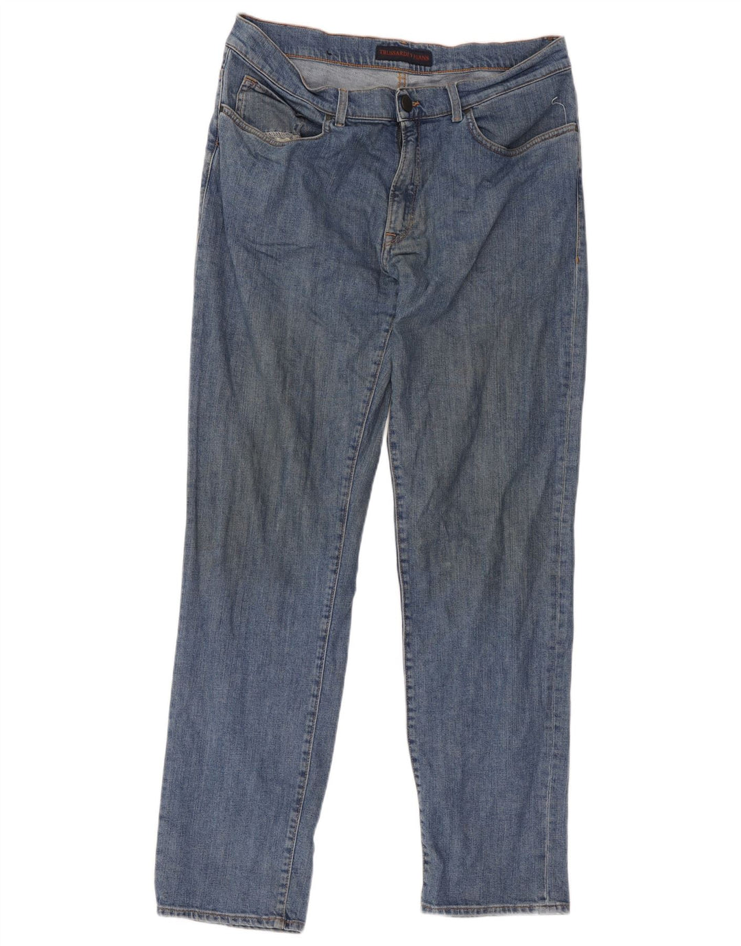 Trussardi Mens Straight Jeans W36 L32 Blue Cotton