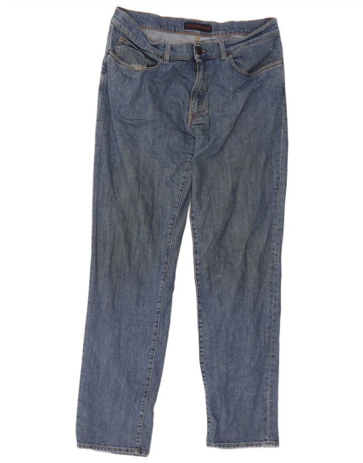 Trussardi Mens Straight Jeans W36 L32 Blue Cotton