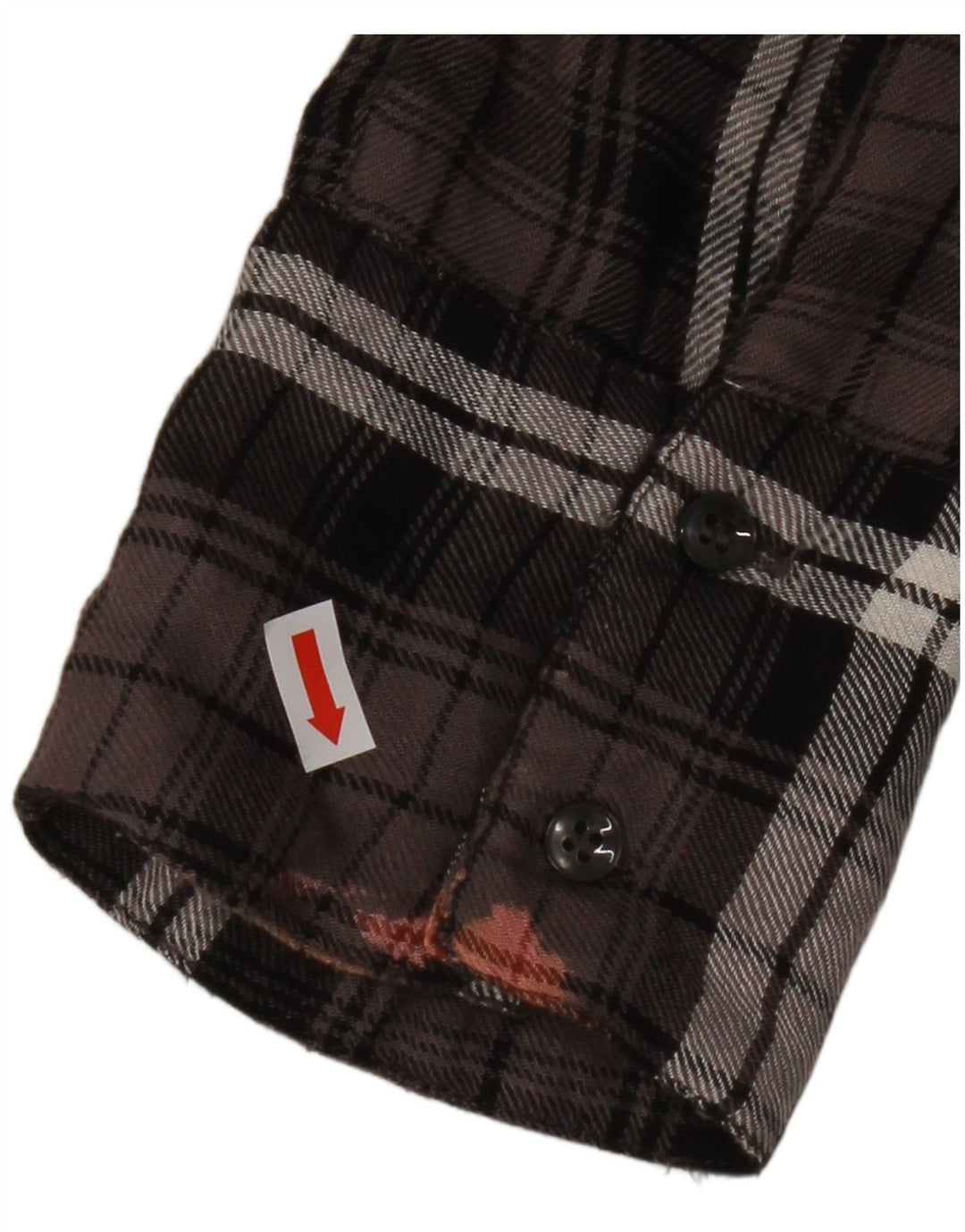 BENETTON Womens Oversized Flannel Shirt UK 10 Small Brown Check Viscose