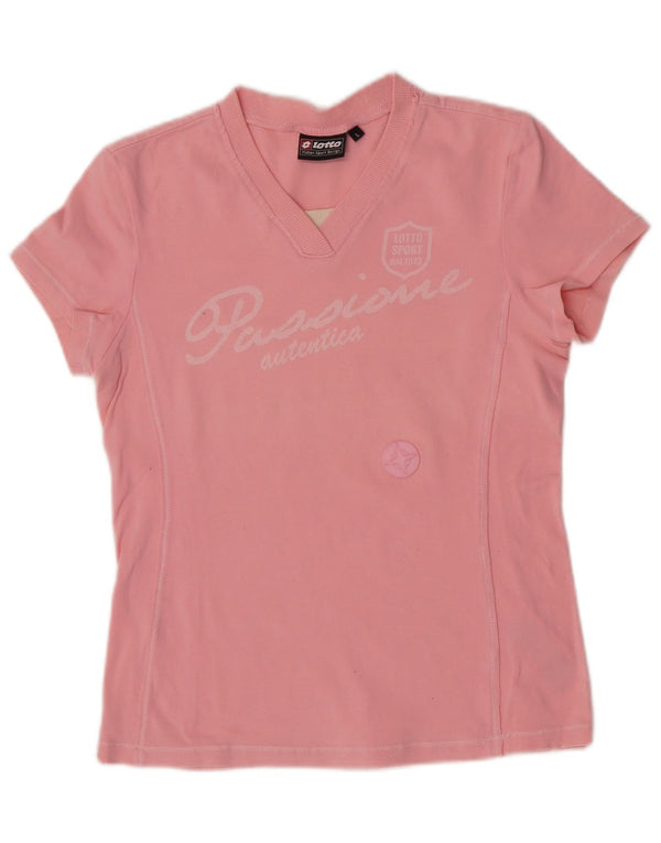 T-shirt grafica regolare per ragazze Lotto Top 11-12 anni Large in cotone rosa