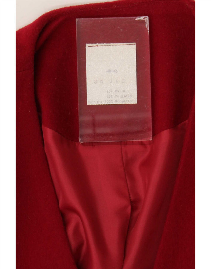 Vintage Womens 3 Button Crop Blazer Jacket IT 44 Medium Red Wool