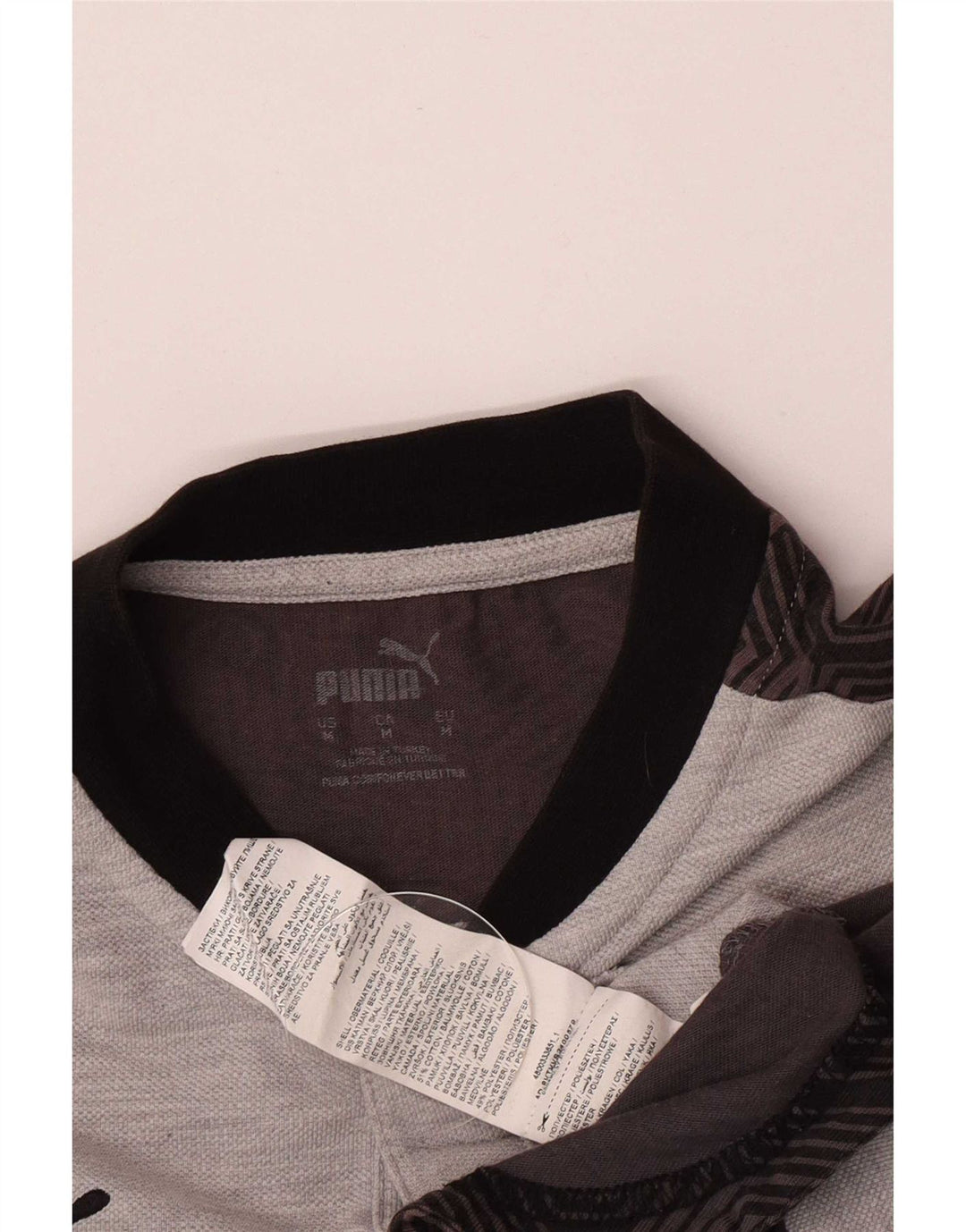 Puma Mens Graphic T-Shirt Top Medium Grey Colourblock Cotton