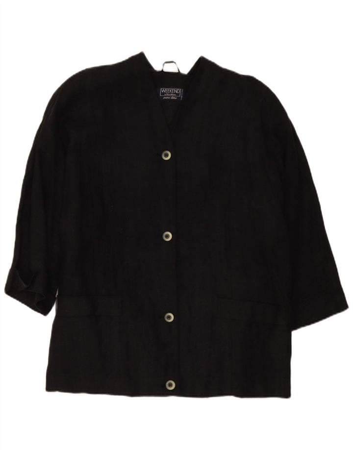 Max Mara Womens Weekend Oversized 4 Button Blazer Jacket UK 10 Small Black