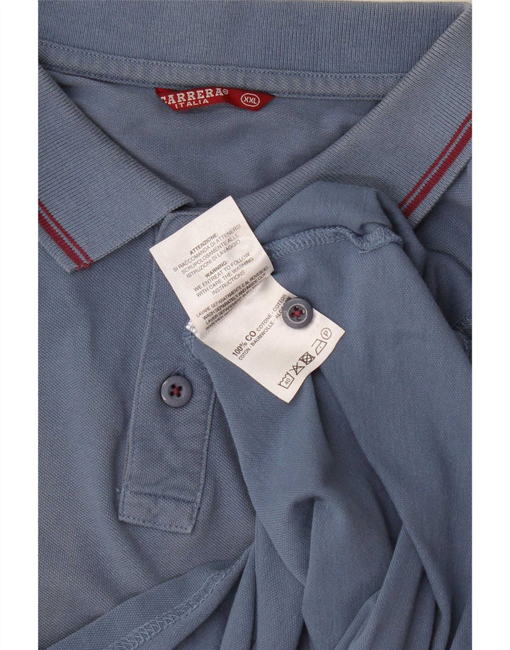 Carrera Mens Polo Shirt 2XL Blue Striped Cotton