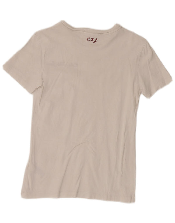 T-shirt damski Calvin Klein Jeans Top UK 8 Small, biały, bawełniany