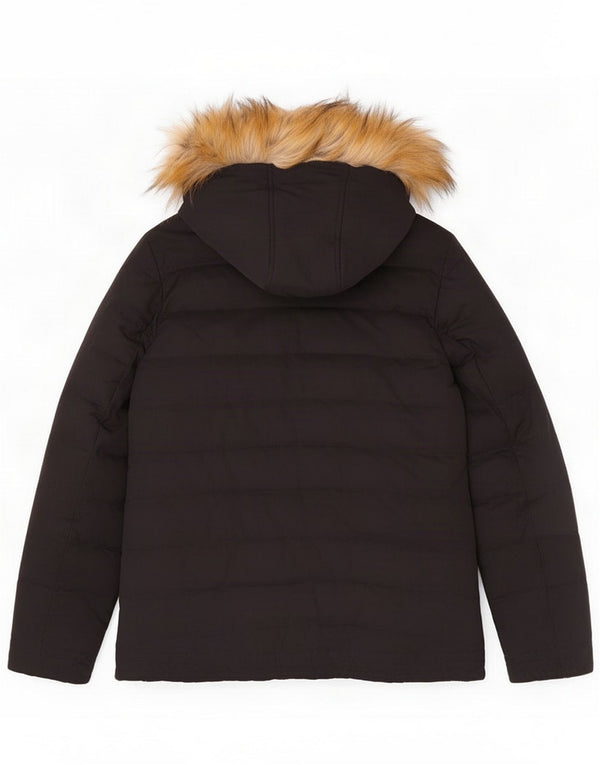 Chaqueta acolchada con capucha para mujer Fat Face UK 44 Grande Poliéster negro