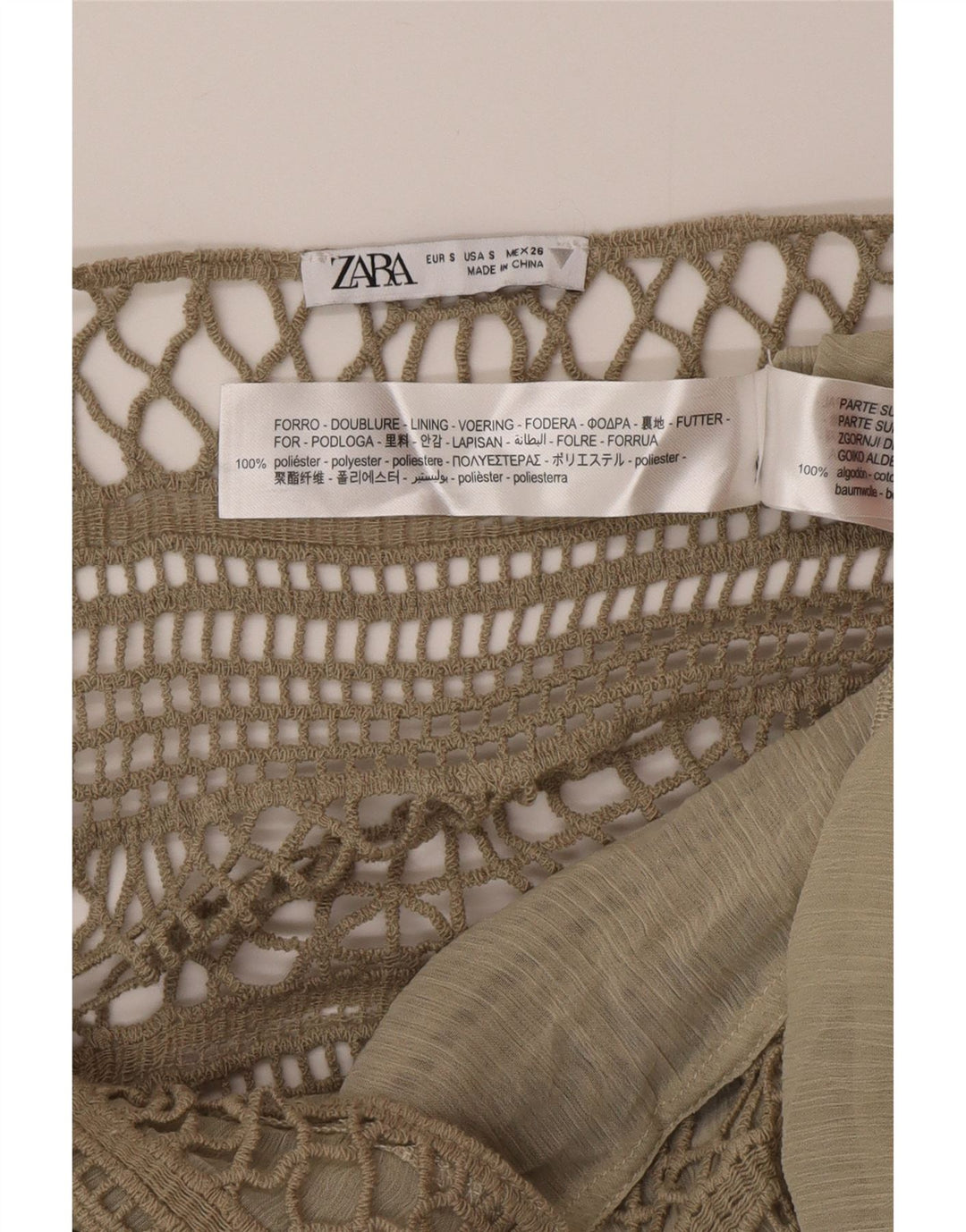 Zara Womens Maxi Sundress UK 8 Small Khaki Polyester