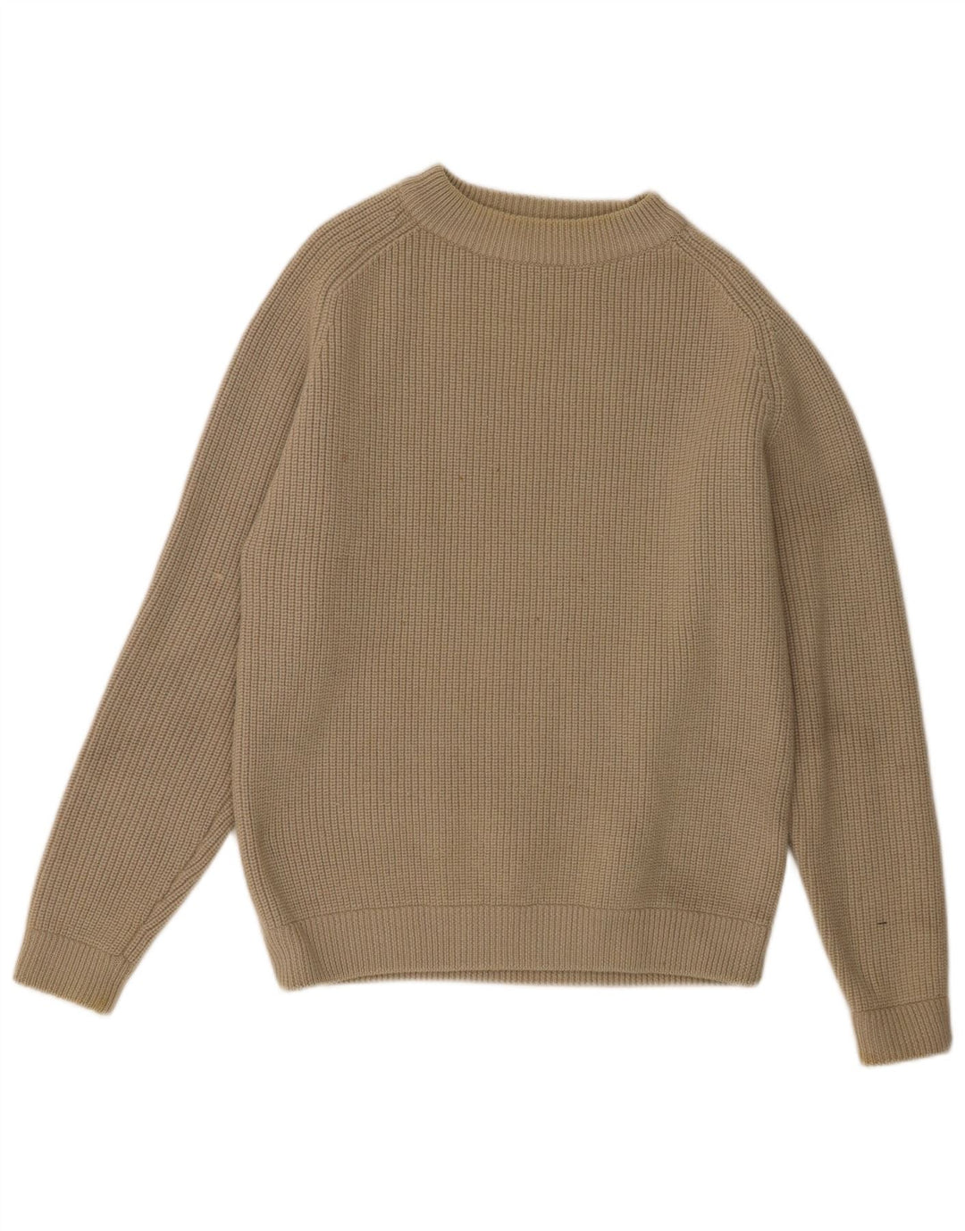 L.L.Bean Mens Turtle Neck Jumper Sweater Medium Khaki Wool