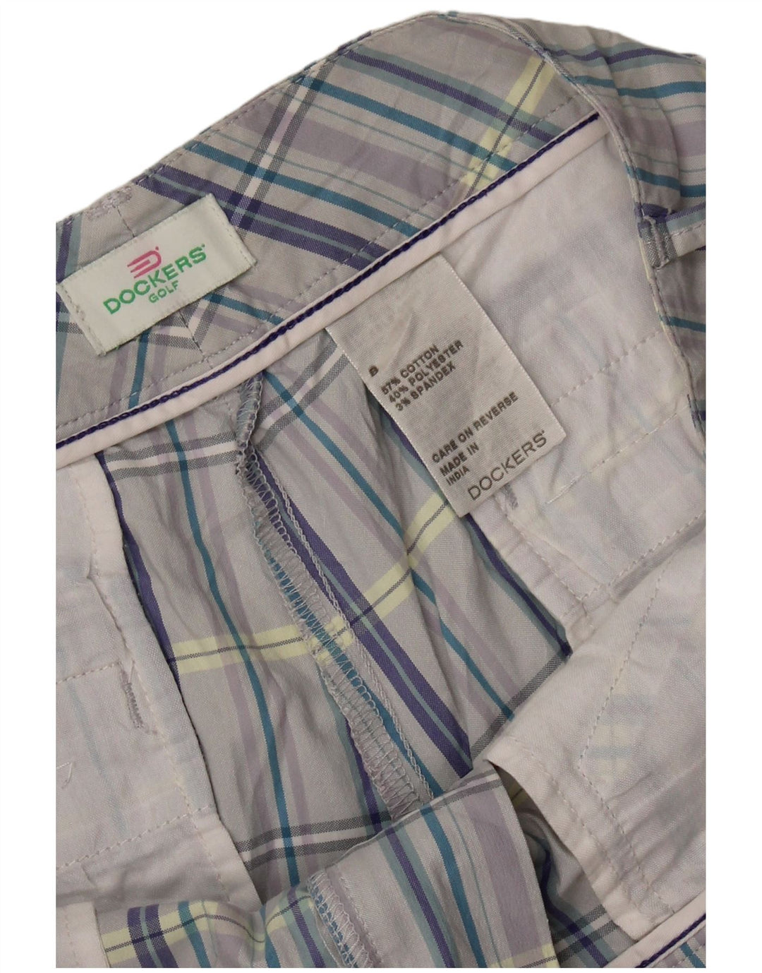 DOCKERS Womens Casual Shorts US 8 Medium W34 Grey Check Cotton