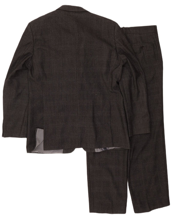 Hugo Boss férfi 2 gombos öltöny EU 54 2XL W38 L31 szürke csekk gyapjú