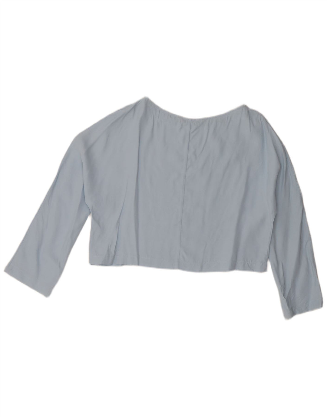 Zara Womens Crop Blouse Top UK 14 Large Blue Viscose