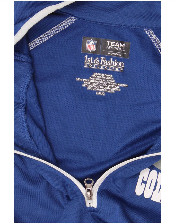 NFL Womens Colts Zip Neck Pullover Tracksuit Top UK 16 Large Navy Blue