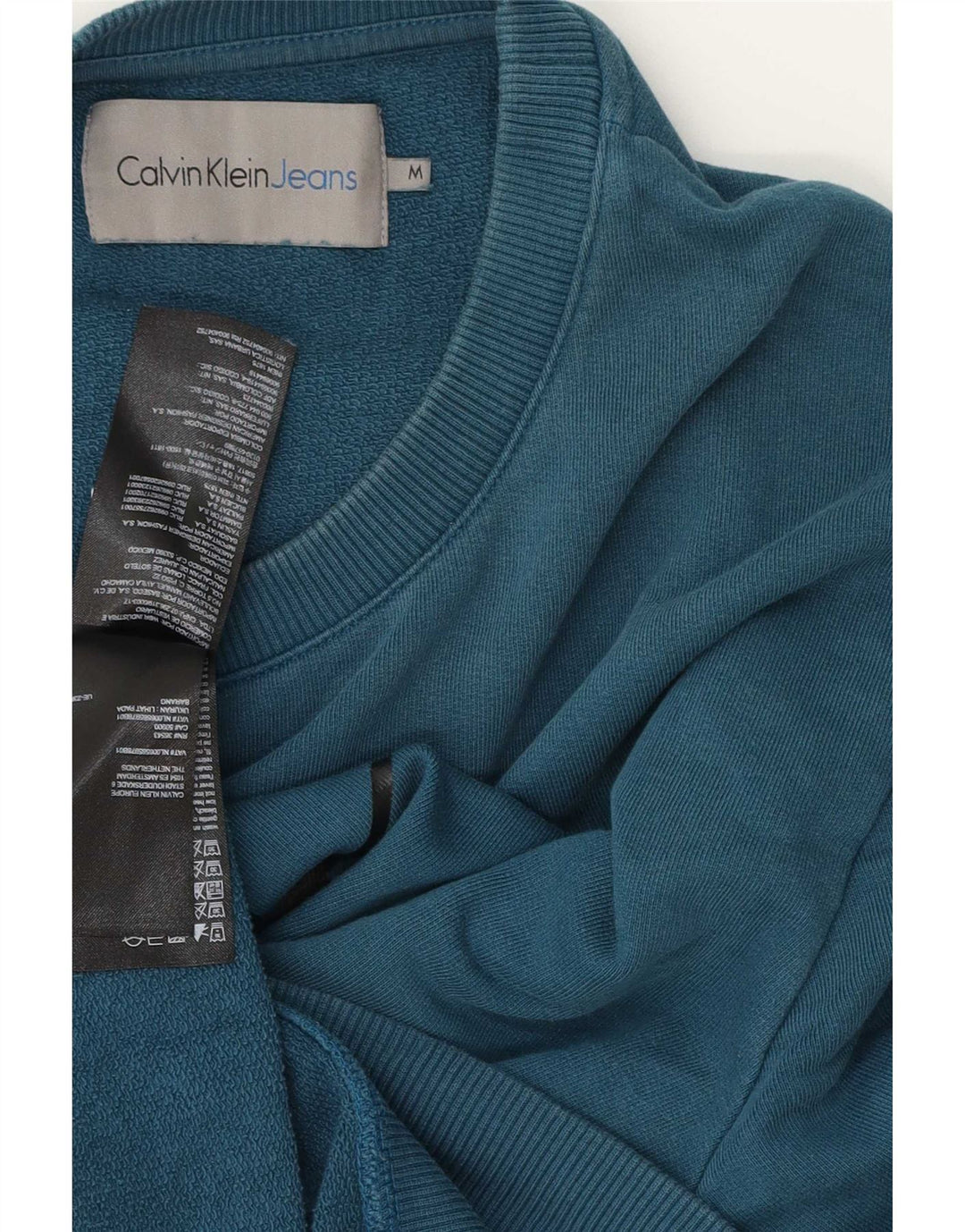 Calvin Klein Jeans Mens Graphic Sweatshirt Jumper Medium Blue Cotton