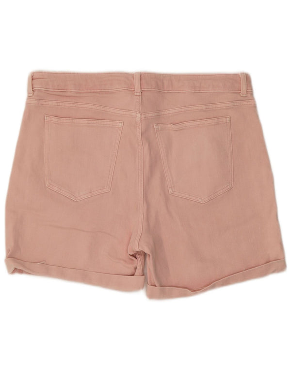 Marks & Spencer Dame højtaljede denimshorts UK 16 Large W36 Pink Bomuld