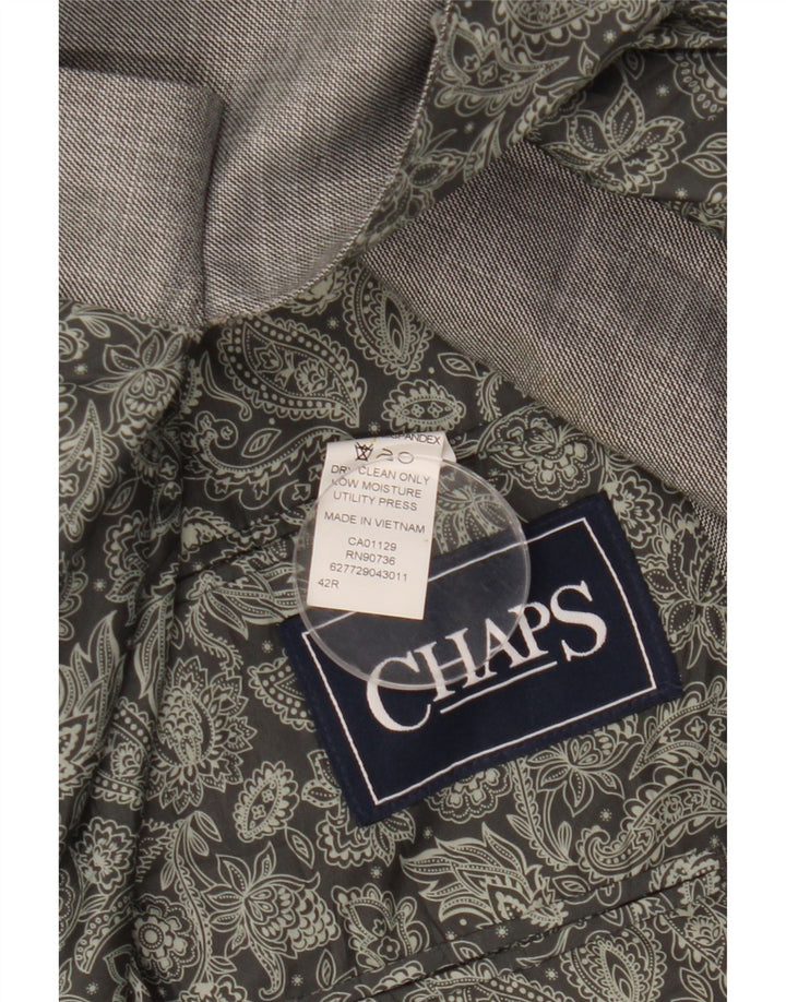 Jachetă Blazer pentru bărbați Chaps cu 2 nasturi UK 40, mare, gri, poliester chevron