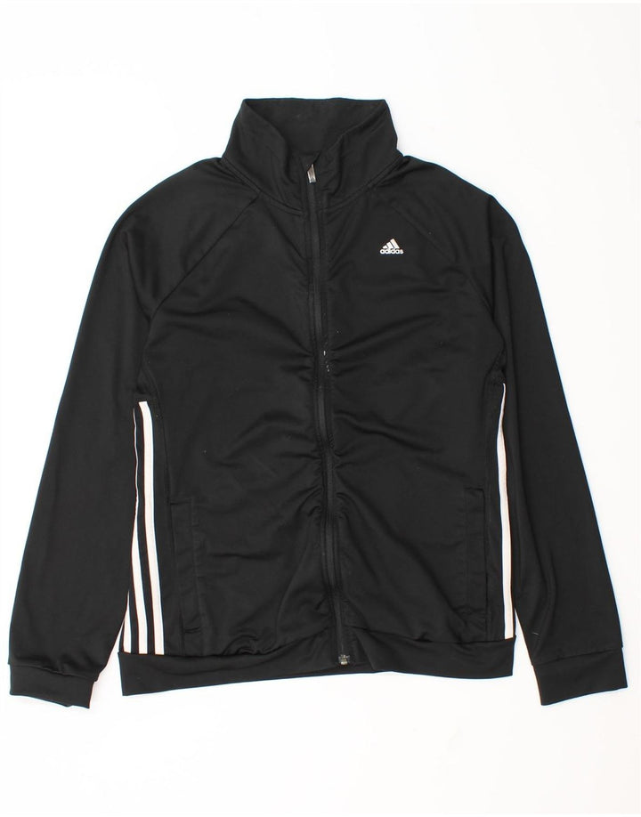 Adidas Womens Climalite Tracksuit Top Jacket UK 12/14 Medium Black