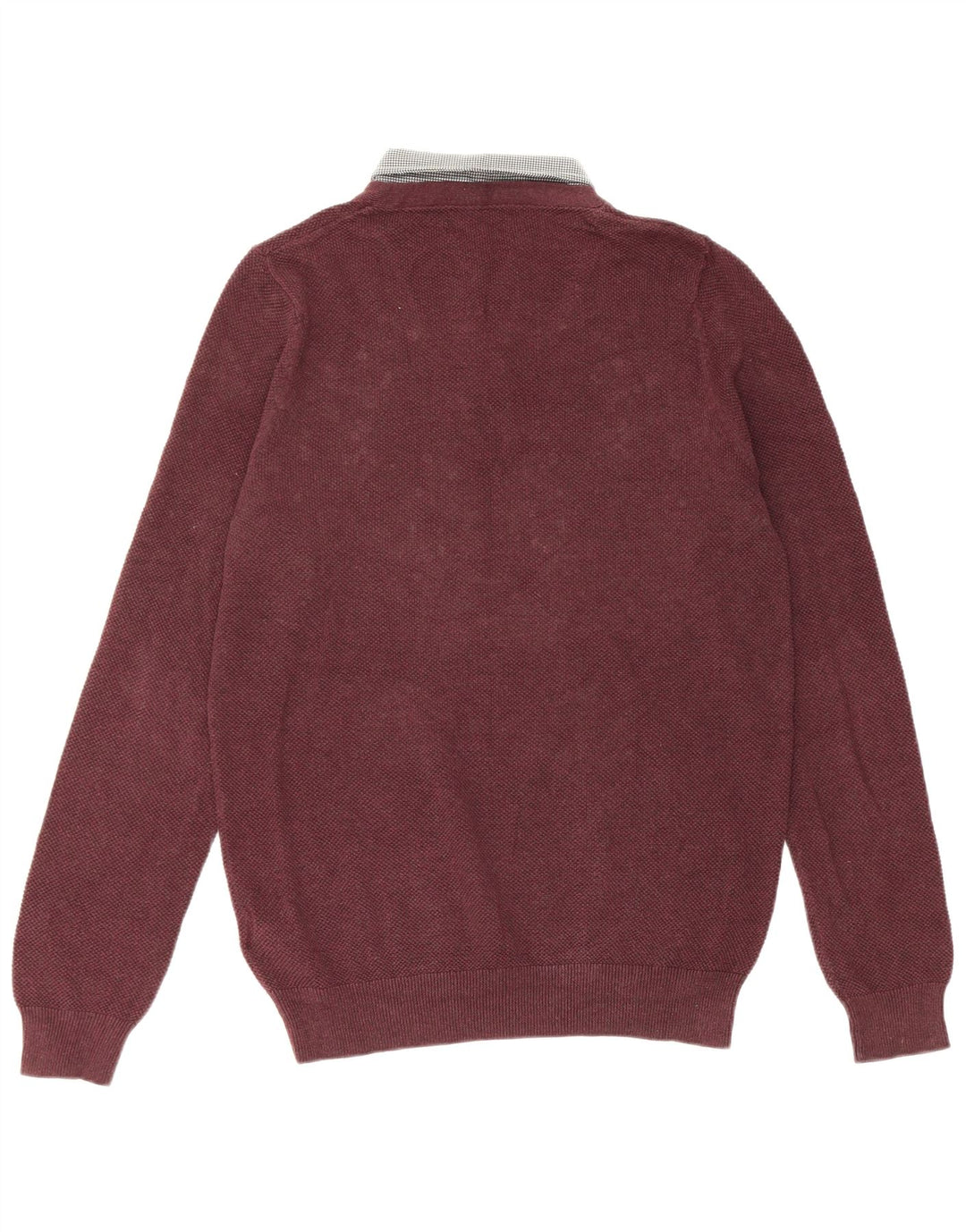 Marks & Spencer Mens Regular Fit Polo Neck Jumper Sweater Small Burgundy