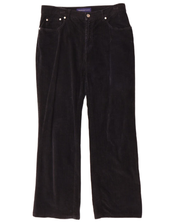 Pantaloni Casual Donna Trussardi Bootcut W31 L29 Cotone Blu Navy