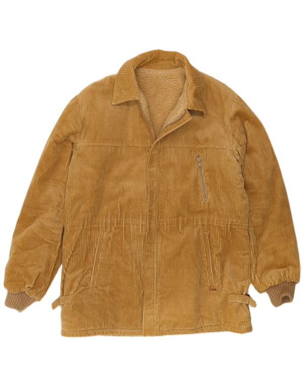 Vintage hombres Sherpa Corduroy chaqueta Reino Unido 40 algodón beige grande