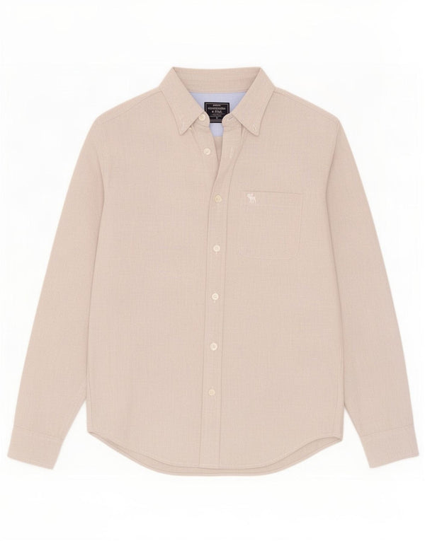 Camisa masculina Abercrombie & Fitch Algodão cinza médio