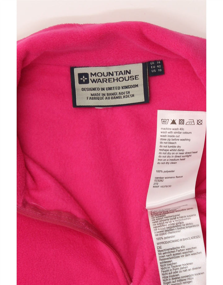 Mountain Warehouse Womens Zip Neck Fleece Jumper UK 14 Large Pink Polyester