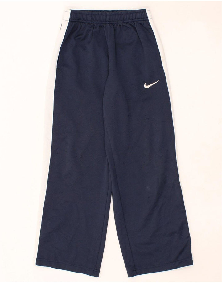 NIKE Boys Tracksuit Trousers 10-11 Years Medium Navy Blue Colourblock Vintage Nike and Second-Hand Nike from Messina Hembry 