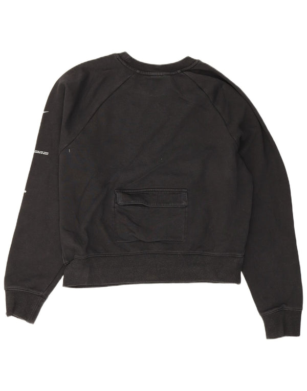Nike Damen-Sweatshirt mit Swoosh-Grafik, übergroß, Gr. 10, Schwarz