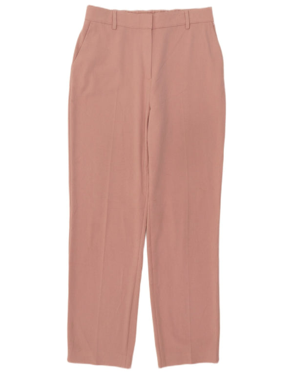 Marks & Spencer Pantalones casuales de cintura alta para mujer UK 12 Medium W30 L28 Rosa