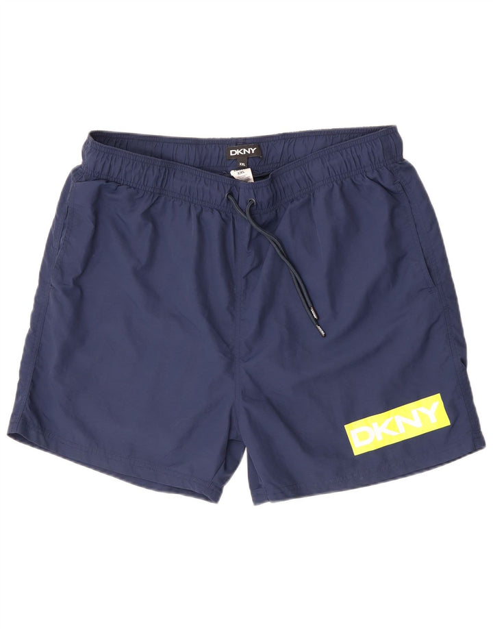 Dkny Herre Grafiske Badeshorts 2XL Marineblå Polyamid